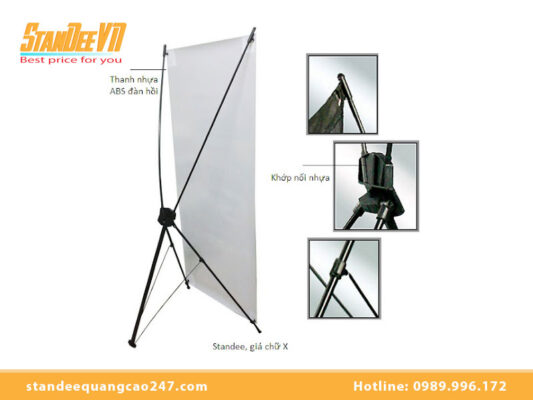 Cách lắp standee chữ X