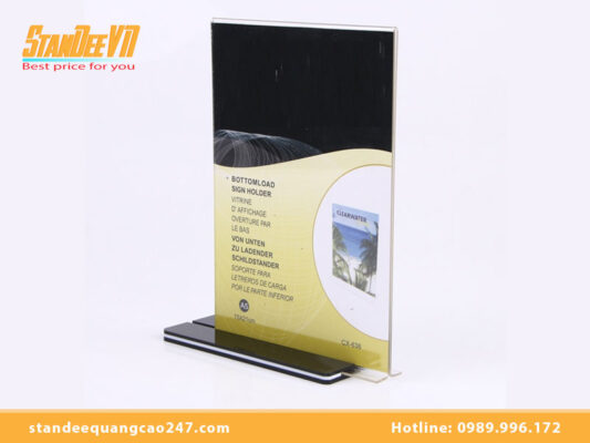 In standee mica để bàn A4 A5